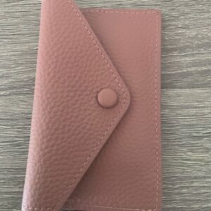 Taupe Textured leather wallet